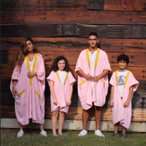 Beach Bisht Family range beach bathrobe pink color