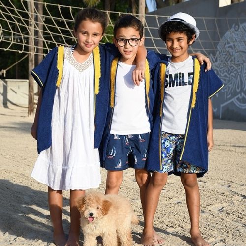 Beach Bisht Kids Hoodie Bathrobe