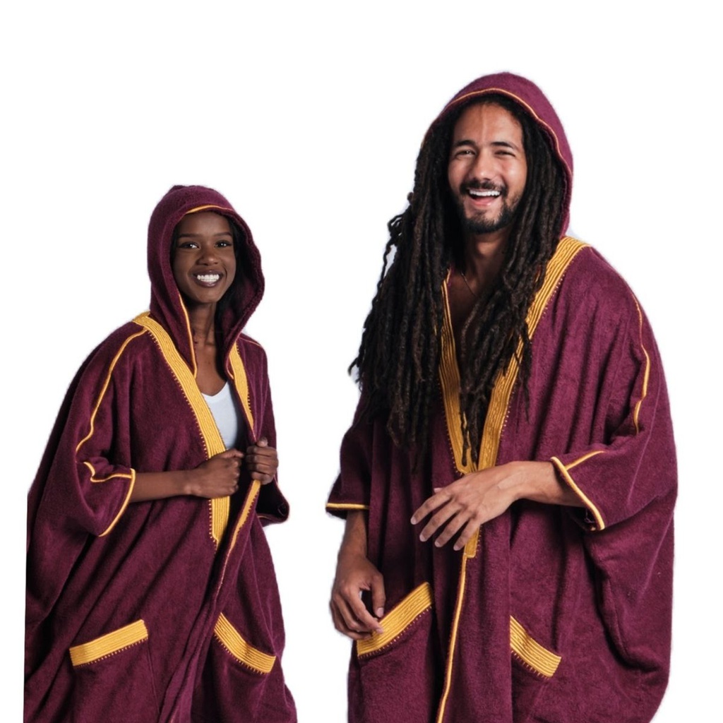 Beach Bisht Matching Couple Bathrobe Set Hoodie